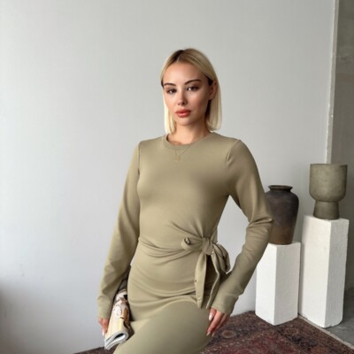 lamifustore haki elbise