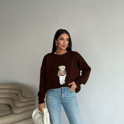 kahverengi ayıcıklı kazak